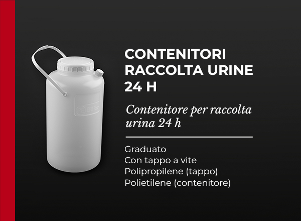 contenitore per raccolta urina 24 h