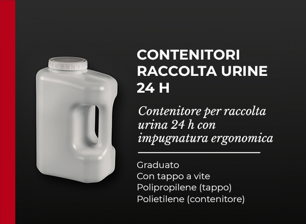 contenitore per raccolta urina 24 h con impugnatura ergonomica 3000ml